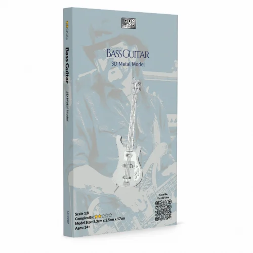 3D metal model kit of a bass guitar
