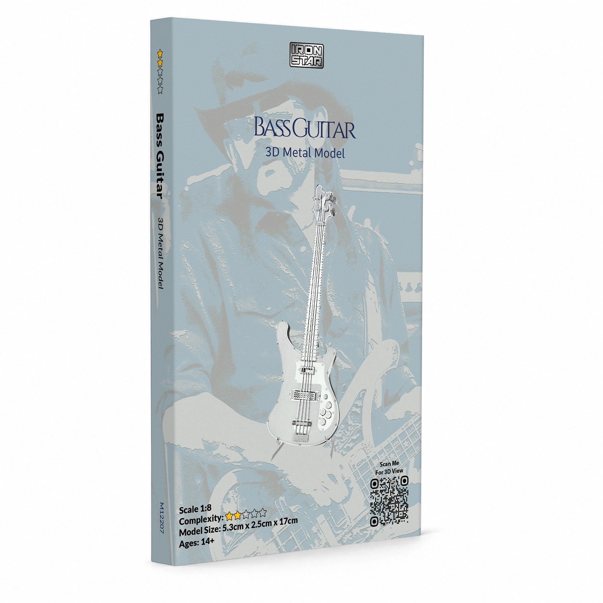 3D metal model kit of a bass guitar