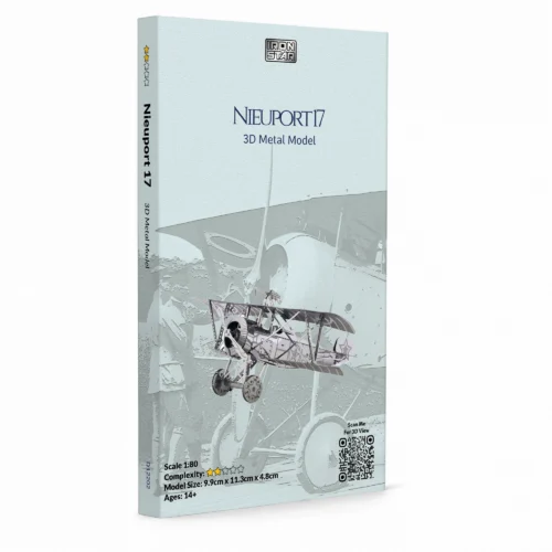 Nieuport 17 3D metal model packaging featuring an intricate design
