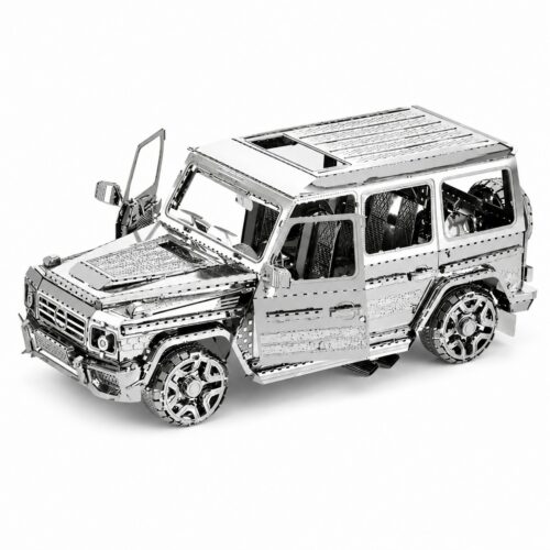 Metal model of a luxury SUV with opened door and detailed design