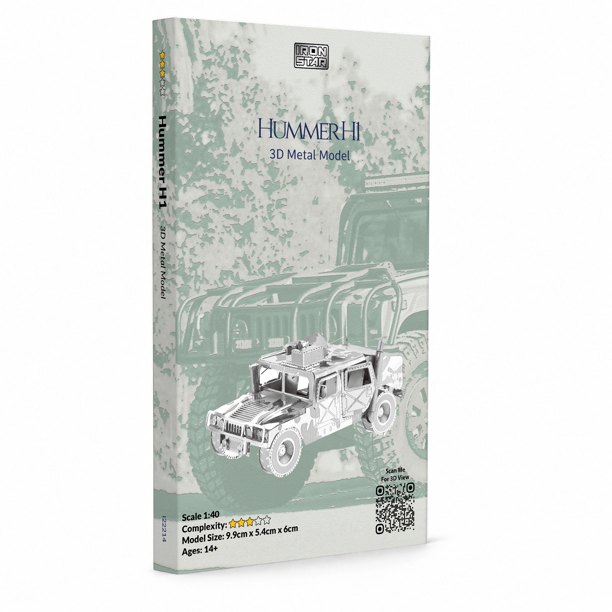 3D metal model kit of a Hummer H1 vehicle with detailed design elements