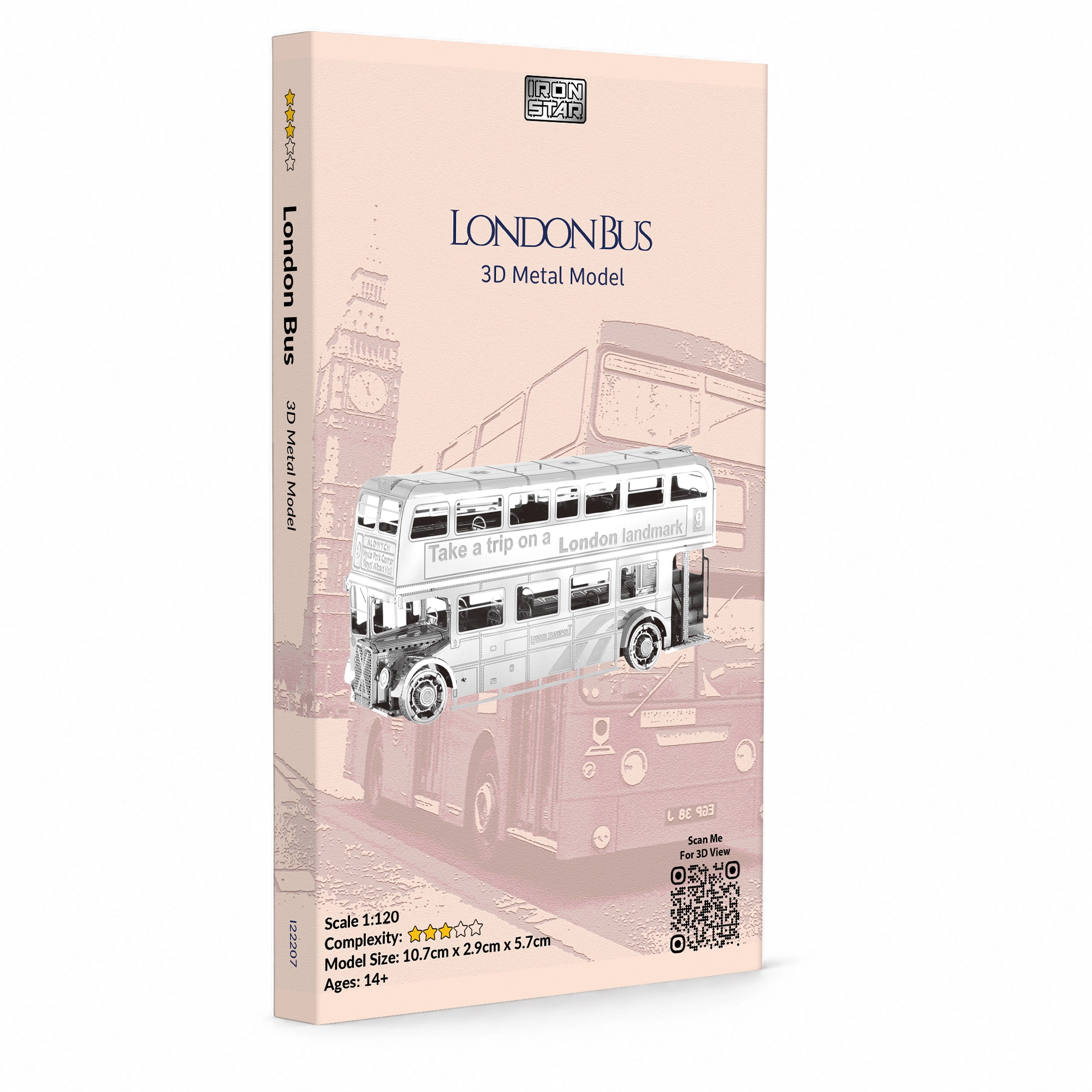 3D metal model of a London bus