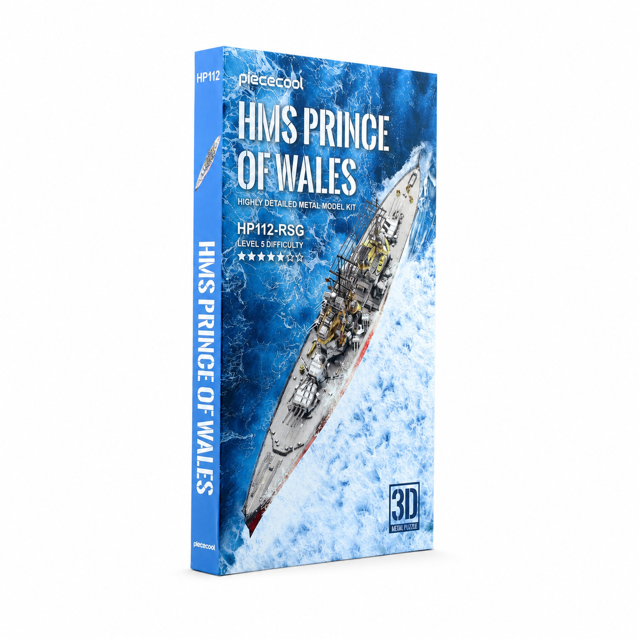 HMS Prince of Wales metal model kit packaging angled view