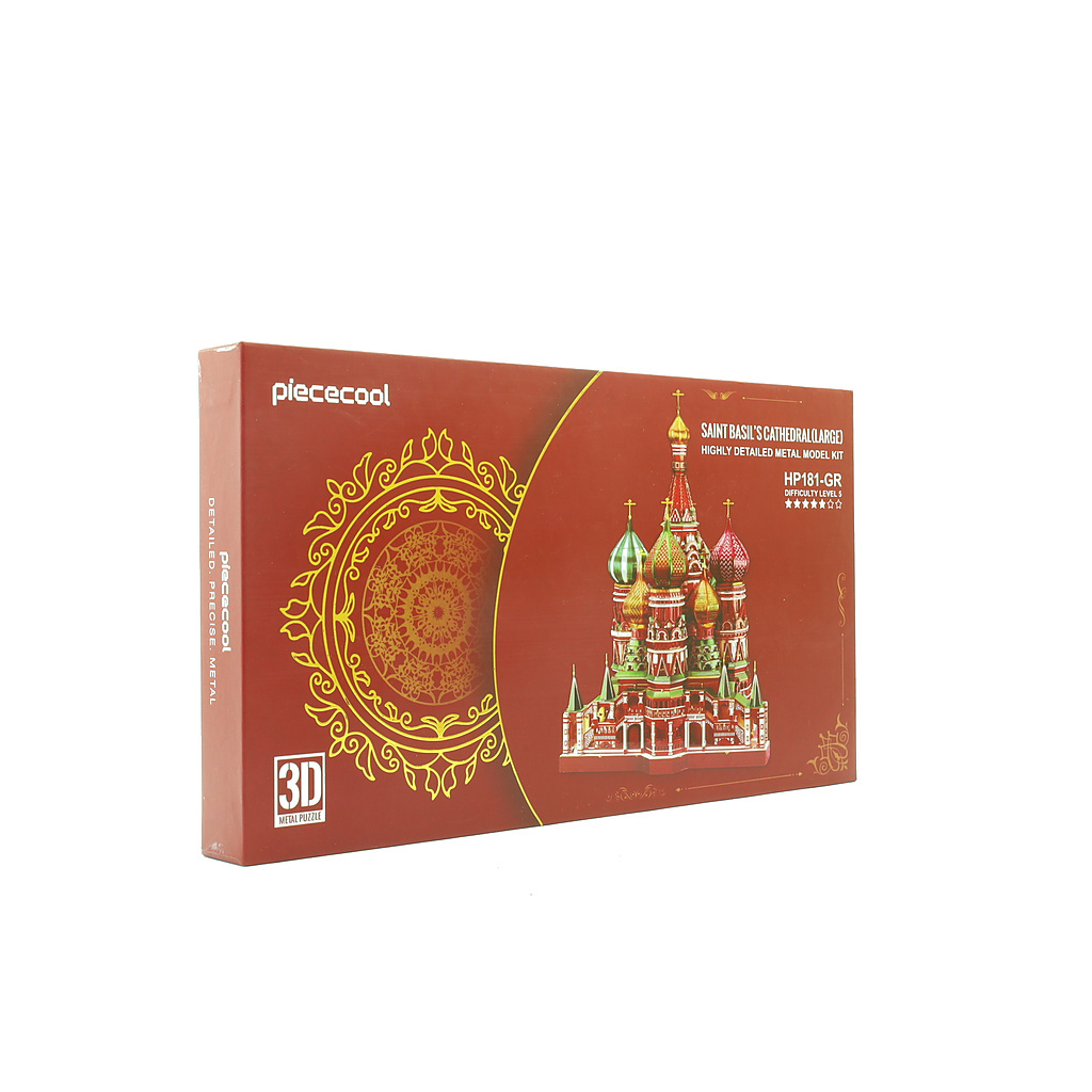 3D metal model kit of Saint Basil's Cathedral in a decorative box
