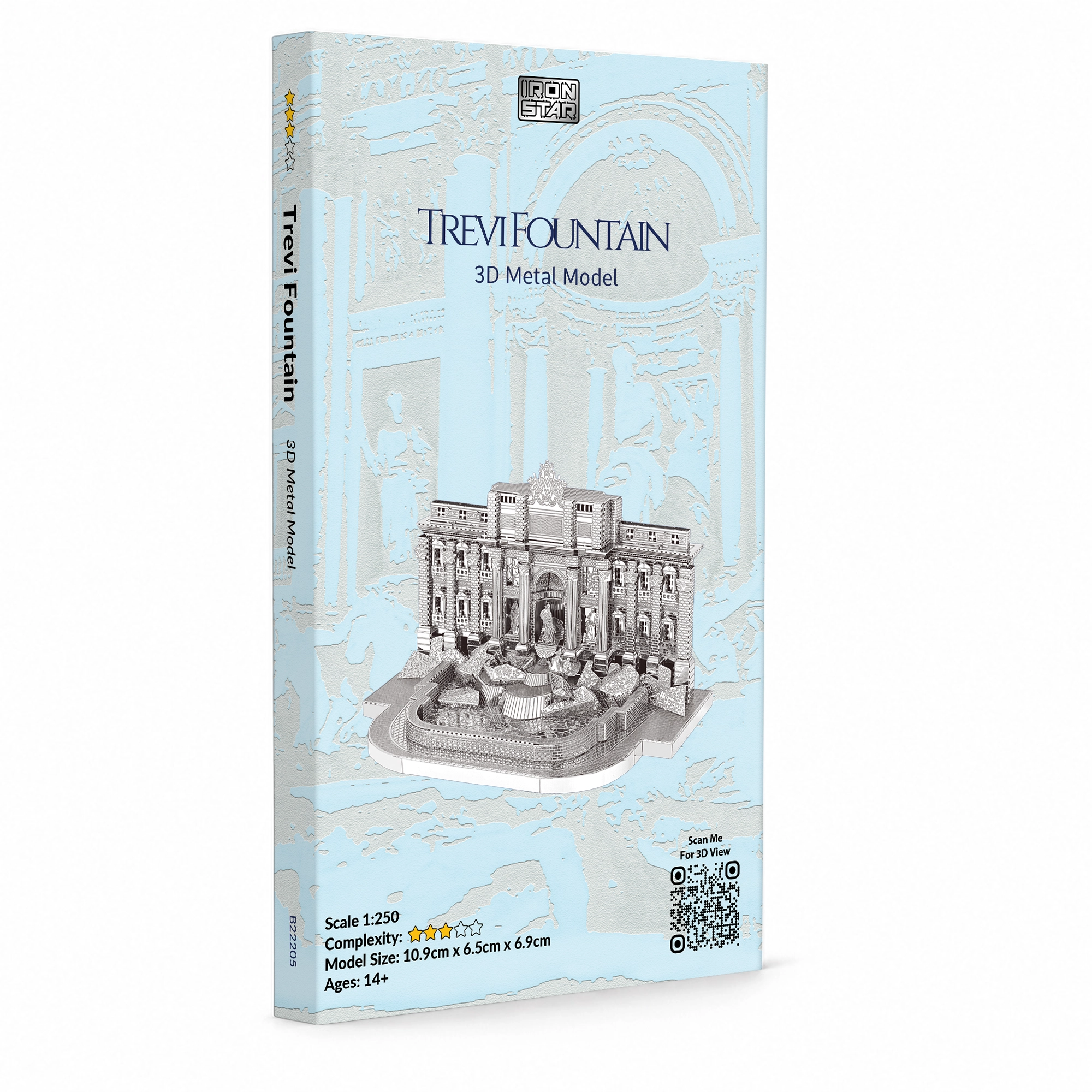 3D metal model of the Trevi Fountain