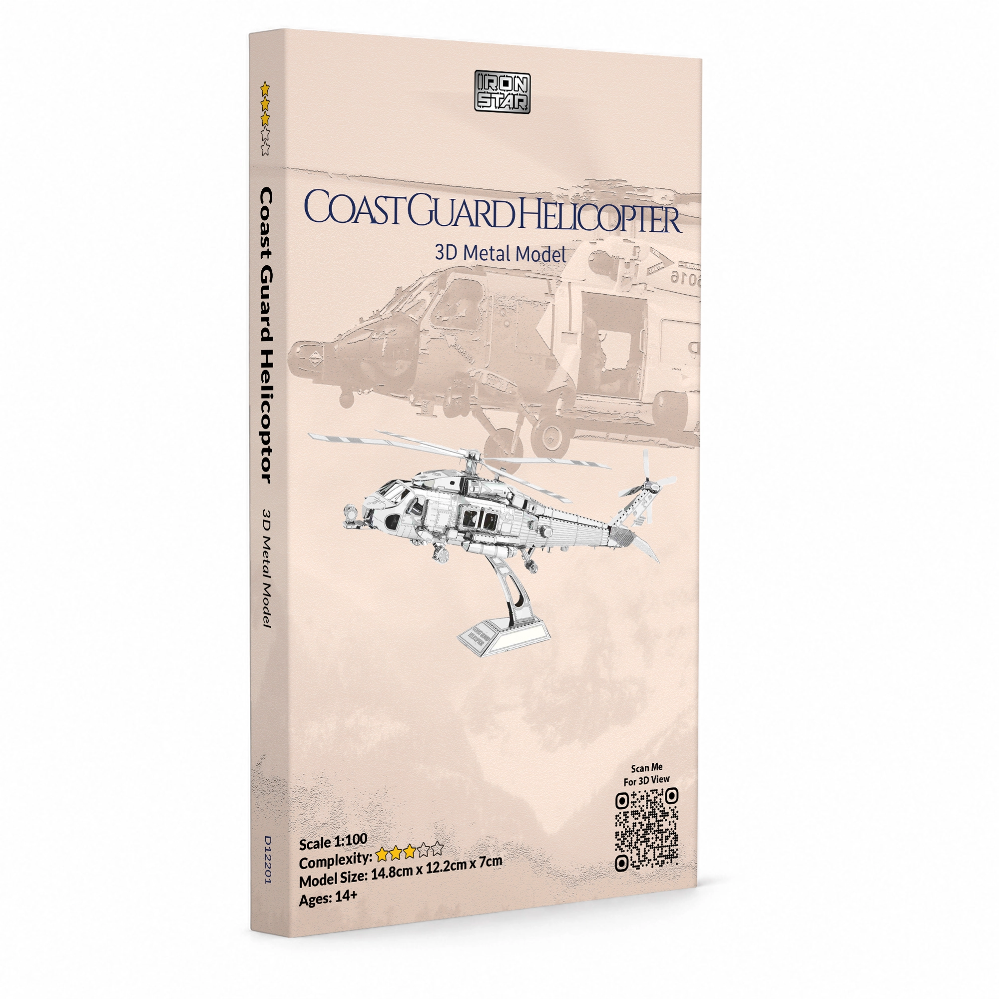 3D metal model kit of a Coast Guard helicopter