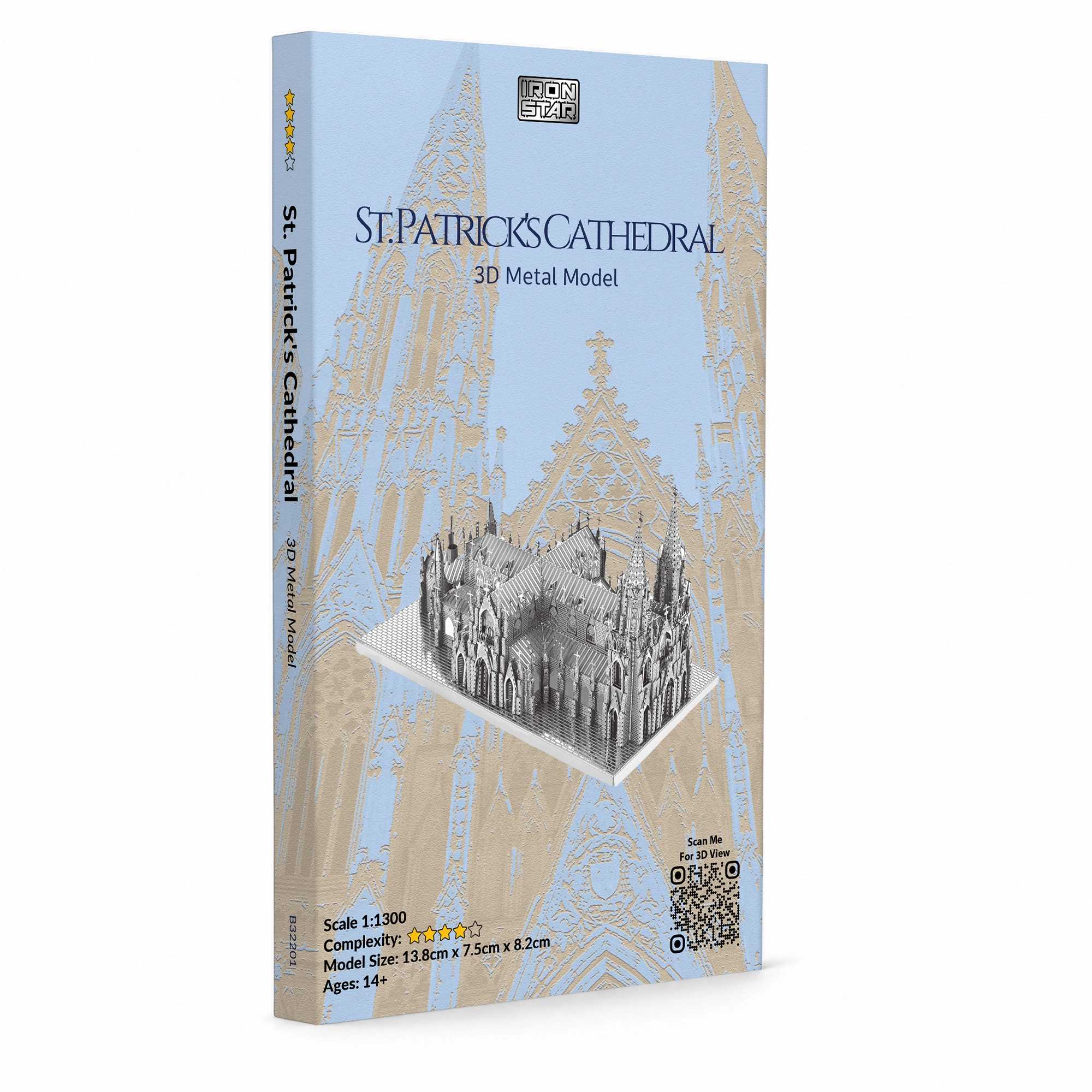 3D metal model of St. Patrick's Cathedral box packaging