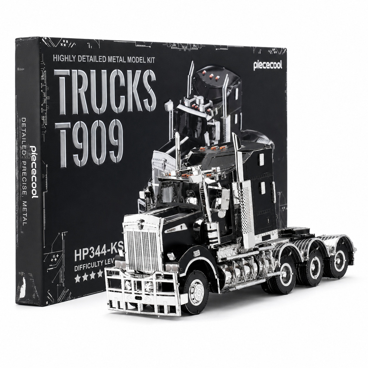 Detailed metal model of a truck with packaging