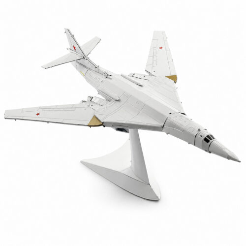 Model of a military aircraft with a sleek design and star insignias